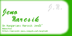 jeno marcsik business card